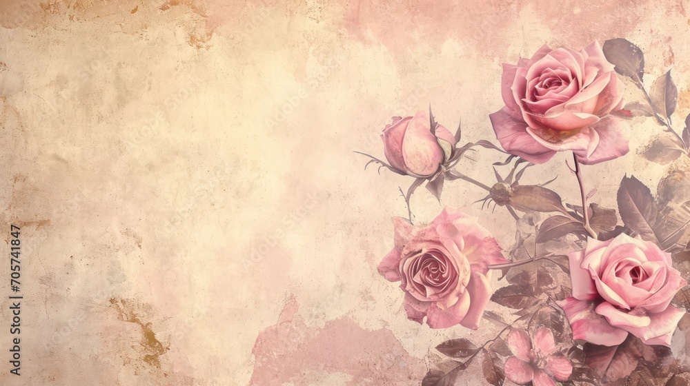 Vintage background with Flower Card Design