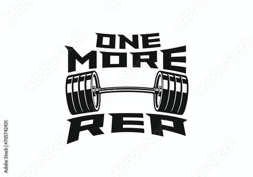 Foto One more rep Gym motivation for t-shirts Typography lettering.