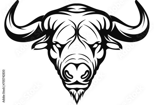 bull head line art