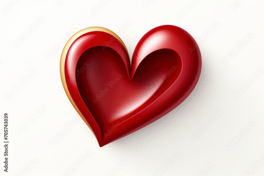 Close-up, 3d mockup of beautiful heart with minimal background