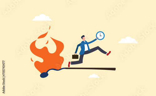 Employees feel panicked or burned out to complete work according to the specified deadline. he rushes to complete many tasks at once or keeps up with an urgent work schedule.