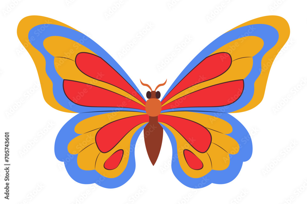 Colorful Butterfly logo isolated. Butterfly illustration. Beautiful insects isolated on white background. Spring summer seasons butterfly. design element. Vector illustration Colorful Butterfly logo isolated. Butterfly illustration. Beautiful insects isolated on white background. Spring summer seasons butterfly. design element. Vector illustration
