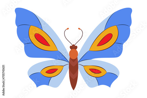 Colorful Butterfly logo isolated. Butterfly illustration. Beautiful insects isolated on white background. Spring summer seasons butterfly. design element. Vector illustration