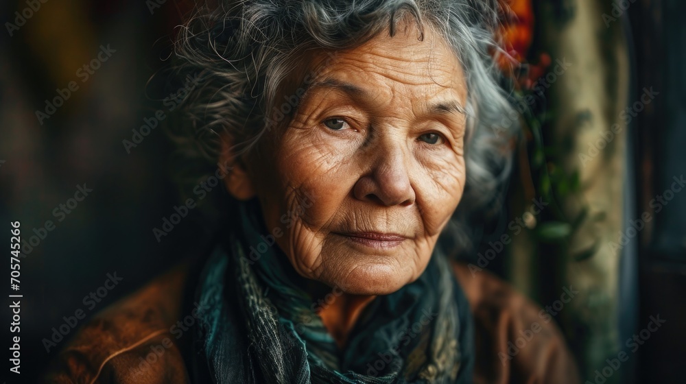 portrait of a senior, old woman portrait of a senior, old woman