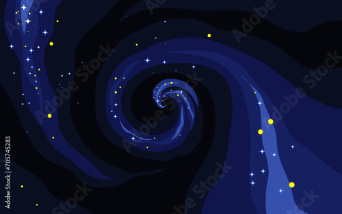 Vector space background . Cute flat style template with Stars in Outer space
