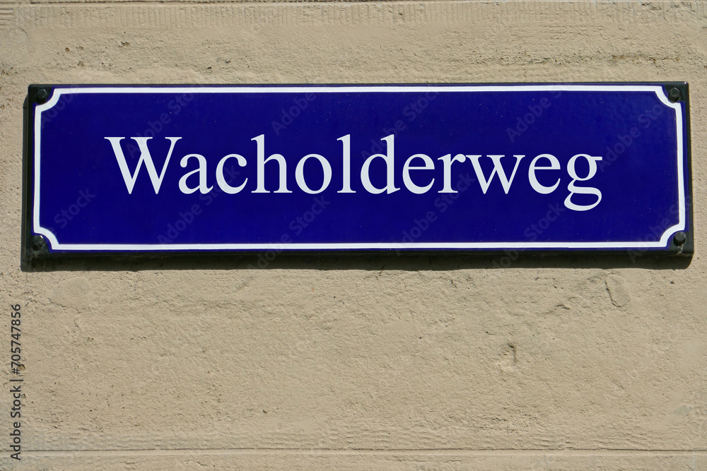 Emailleschild Wacholderweg