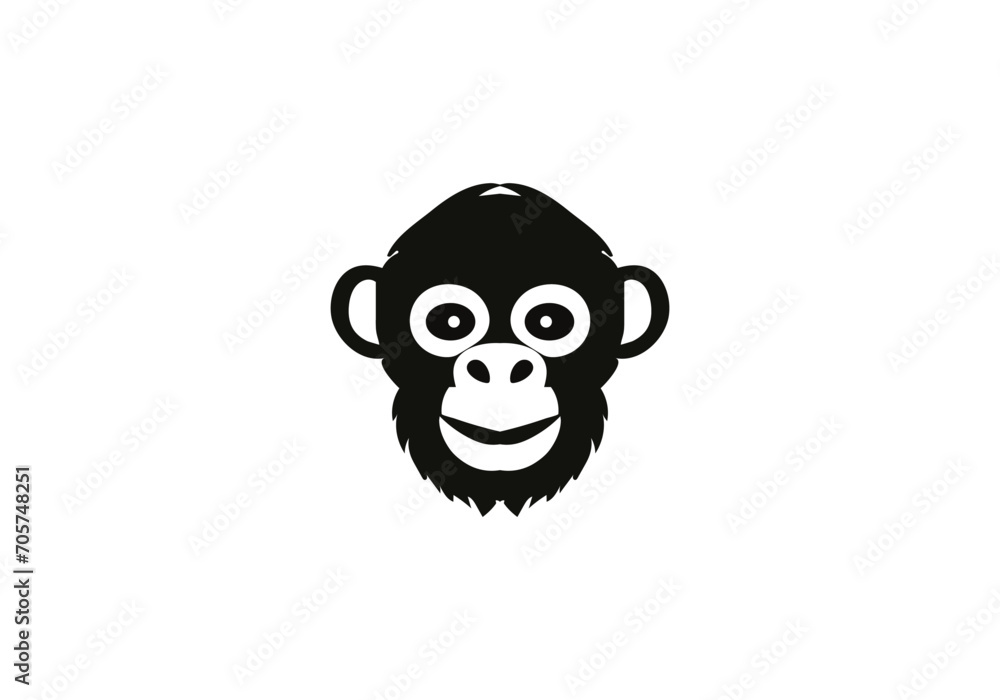 Chimpanzee minimal style icon illustration design Chimpanzee minimal style icon illustration design