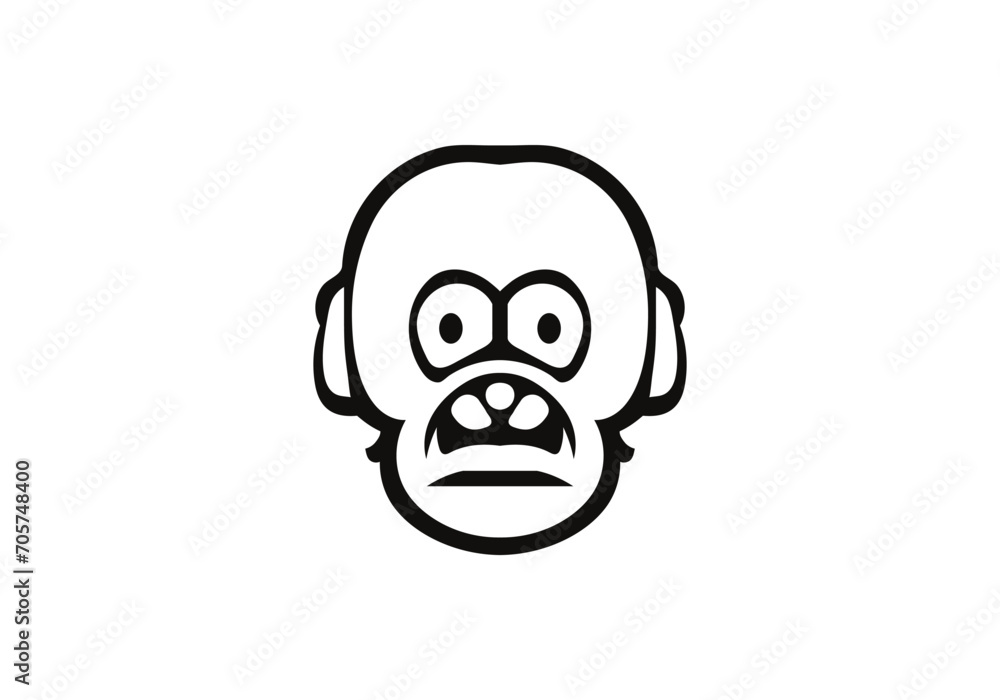 Chimpanzee minimal style icon illustration design