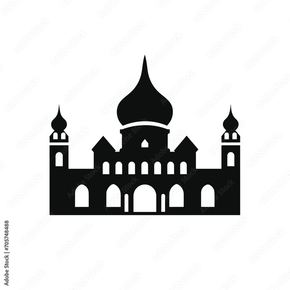 Building simple flat black and white icon logo, reminiscent of Taj Mahal, Famous Structures Heritage Logo Minimalist Black and White. Building simple flat black and white icon logo, reminiscent of Taj Mahal, Famous Structures Heritage Logo Minimalist Black and White.