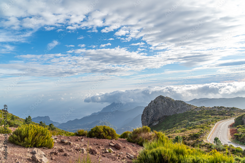 Mountain street on Madeira Island close to pico do arieiro