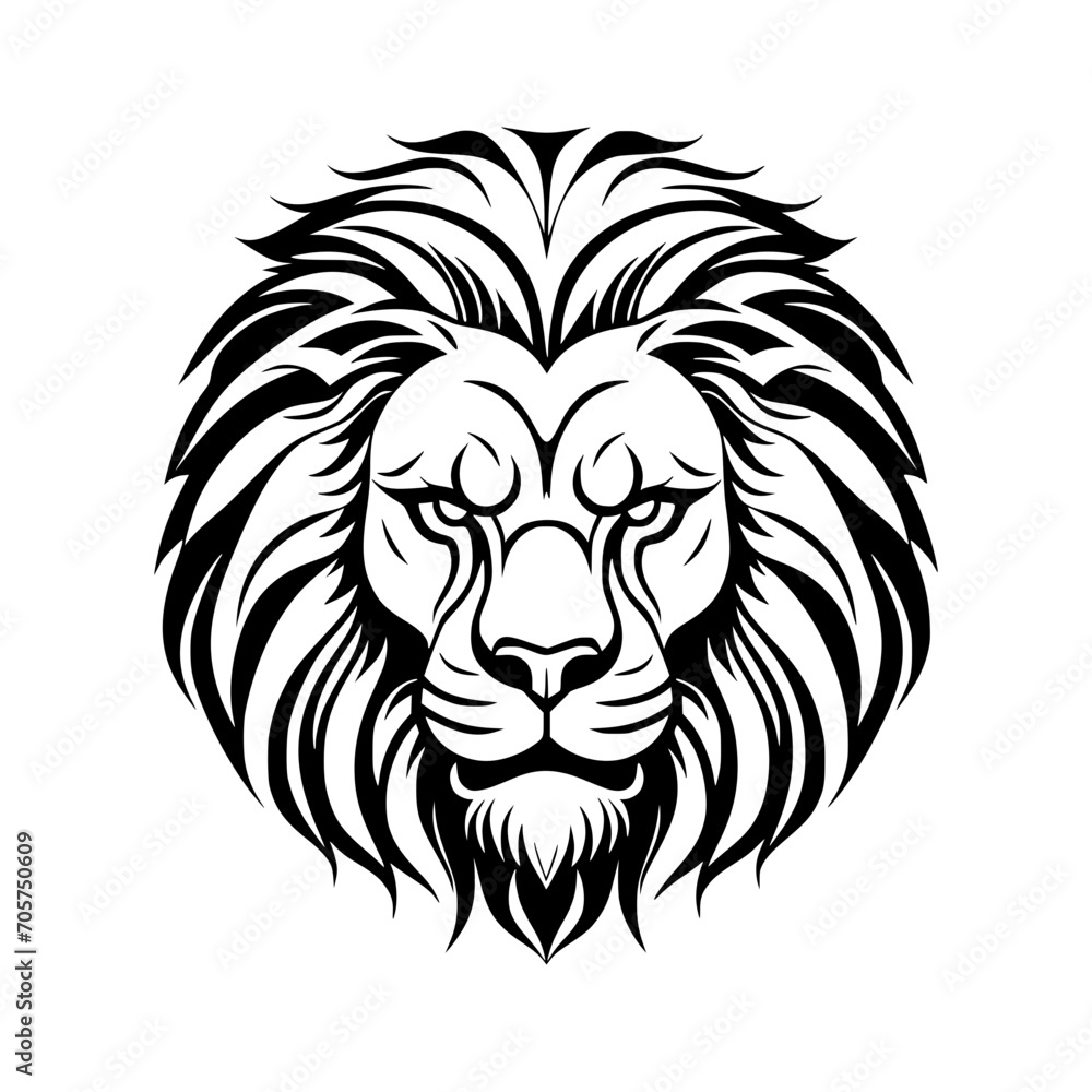 head of lion head illustration