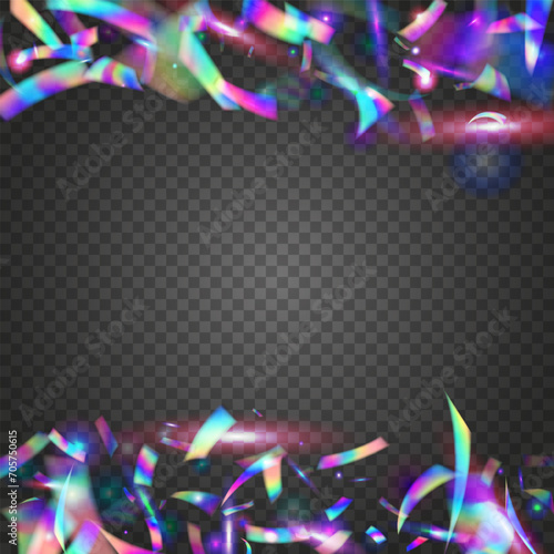 Fototapeta Naklejka Na Ścianę i Meble -  Hologram Texture. Glitch Glitter. Luxury Art. Blue Laser Background. Webpunk Foil. Shiny Element. Blur Realistic Wallpaper. Cristal Glare. Purple Hologram Texture
