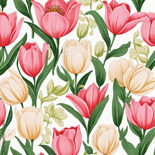 Floral tulip print pattern