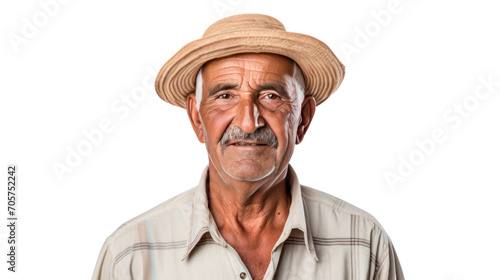 Happy smiling farmer isolated on transparent and white background.PNG image.