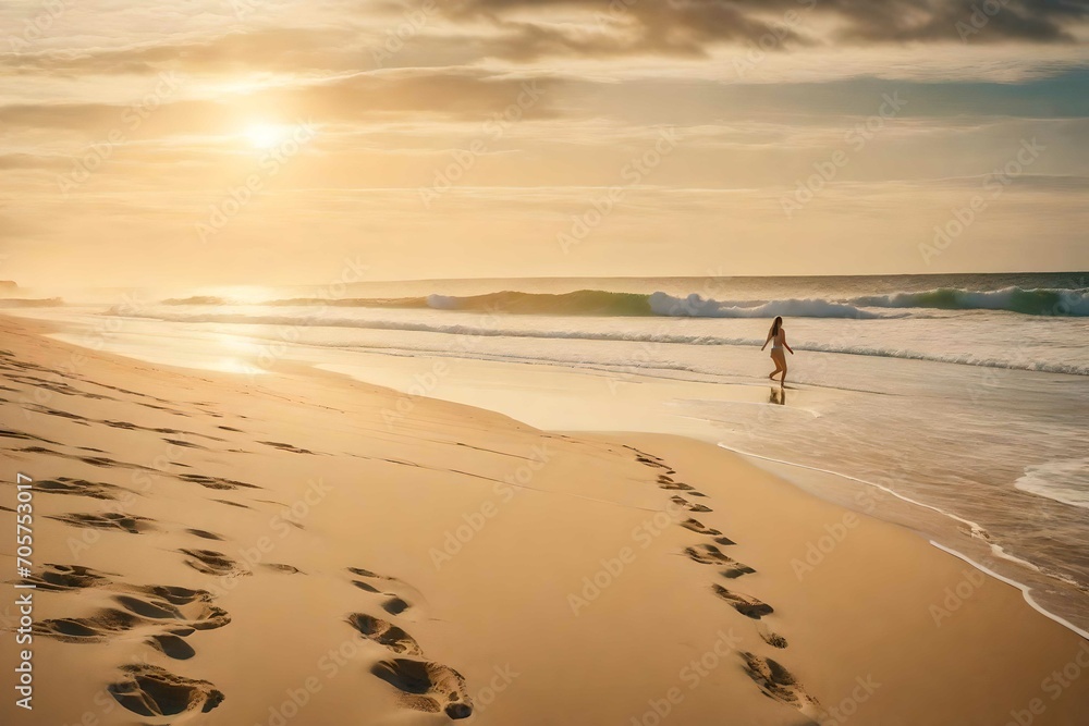 Obraz premium walking on the beach