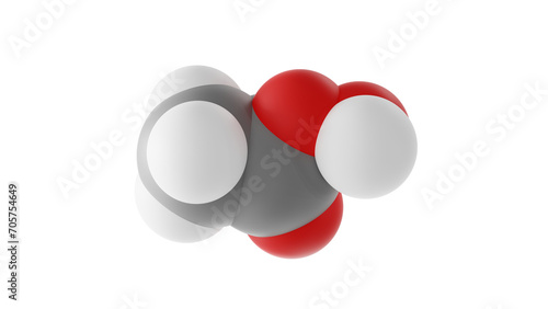 peracetic acid molecule, peroxy acid, molecular structure, isolated 3d model van der Waals photo