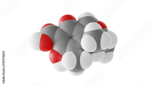 Obraz na płótnie citrinin molecule, mycotoxin, molecular structure, isolated 3d model van der Waals