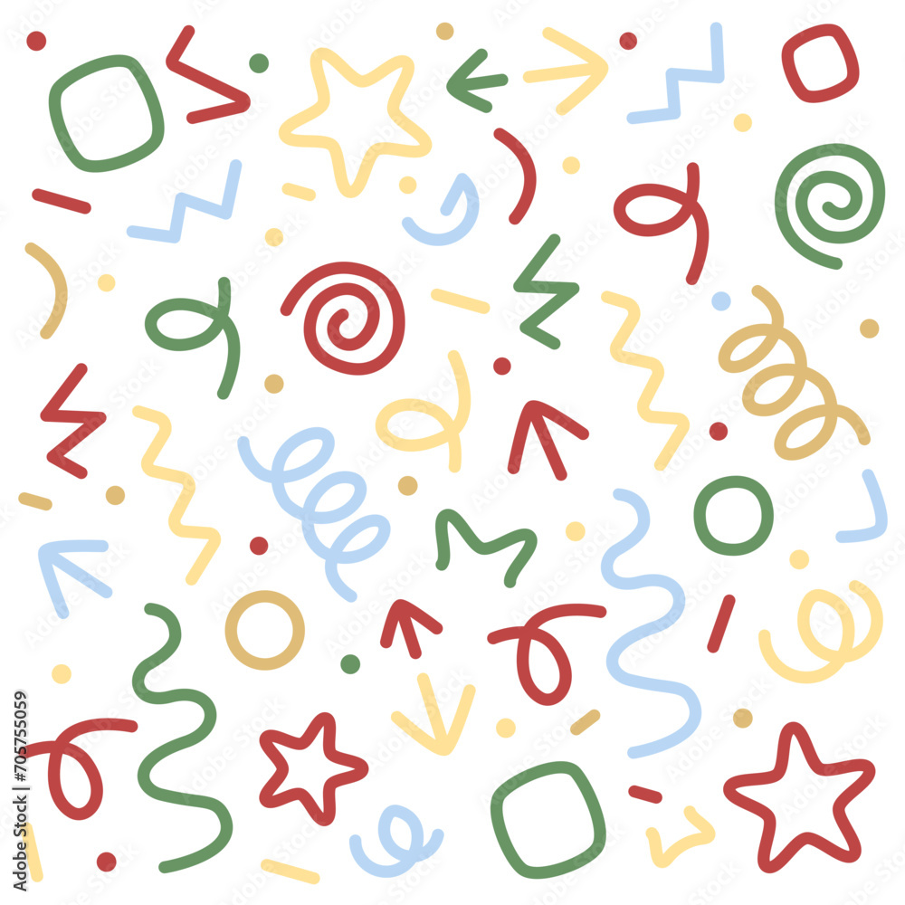 Straight or curly line points in particular direction, springs, symbols. Different textures and shapes. Straight or curly line points in particular direction, springs, symbols. Different textures and shapes.