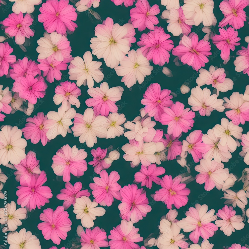 Flowers. Abstract seamless pattern. AI generated. Flowers. Abstract seamless pattern. AI generated.