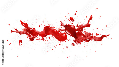 Red dripping blood. Blood spot set on transparent background