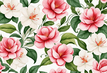 Wandcirkels Bloemen patronen Bloemenachtergrond met 3D-effect  © SR07XC3