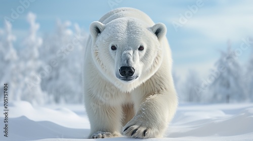 White bear big mammal winter forest nature wildlife