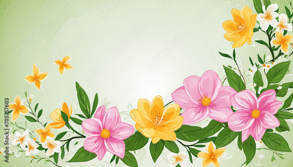 Springtime Greeting Card adorned with Blooms Springtime Greeting Card adorned with Blooms