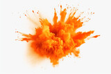  an orange and yellow substance is spewing out of it's center, on a white background with space for a caption in the center of the image.