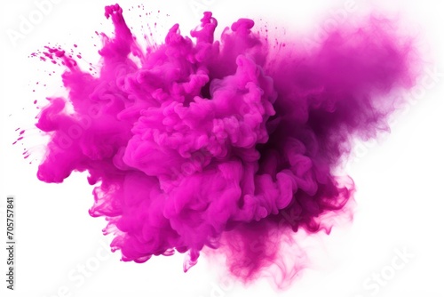  a pink substance is in the air and is in the middle of a cloud of pink smoke on a white background that appears to be floating or floating in the air.