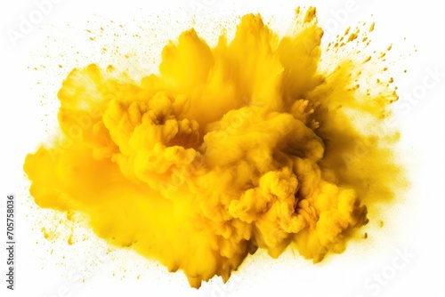  a yellow substance is spewing out of it s center on a white background with space for a text or a logo on the bottom right side of the image.