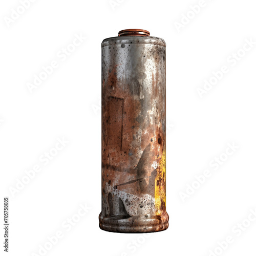 Dry cell battery isolated on transparent background