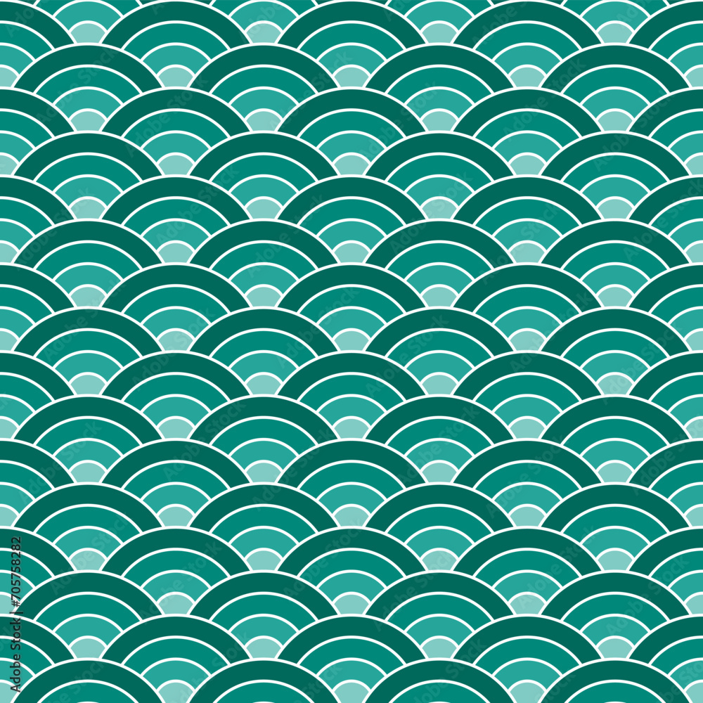 Green shade of Japanese wave pattern background. Japanese seamless pattern vector. Waves background illustration. for clothing, wrapping paper, backdrop, background, gift card. Green shade of Japanese wave pattern background. Japanese seamless pattern vector. Waves background illustration. for clothing, wrapping paper, backdrop, background, gift card.