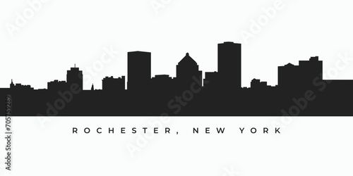 Rochester city skyline silhouette illustration