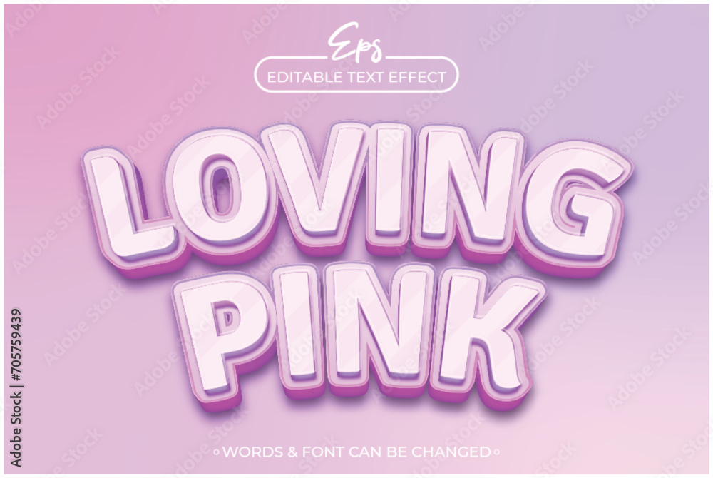 Loving pink editable text effect