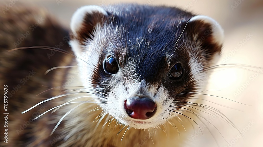 ferret on the snow ferret on the snow