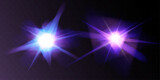  Light star crystal shiny hologram bokeh. Set of transparent color effects.
