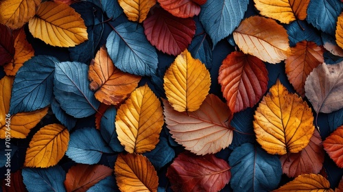 Pile of colorful autumn leaves 