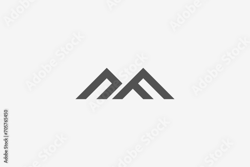 Illustration vector graphic of abstract minimalist bold mountain letter NF. Good for logo