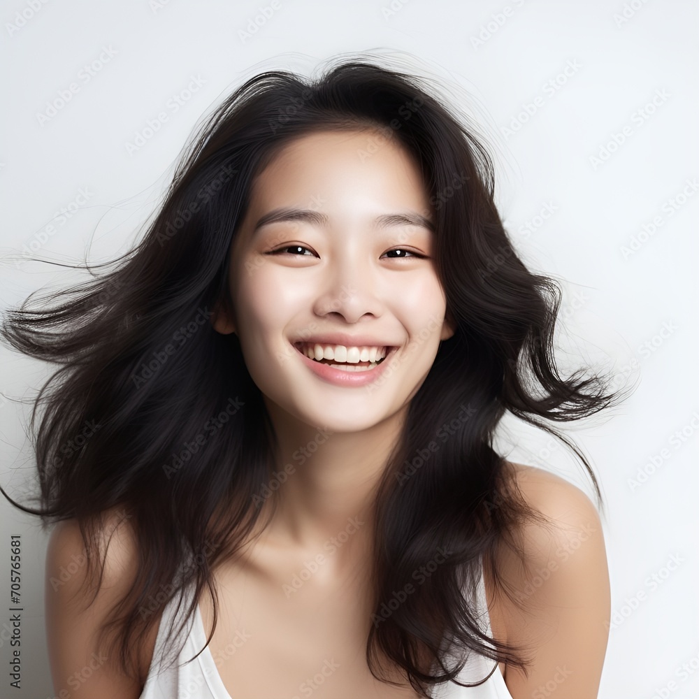 young happy asian woman posing and looking in camera,white background young happy asian woman posing and looking in camera,white background