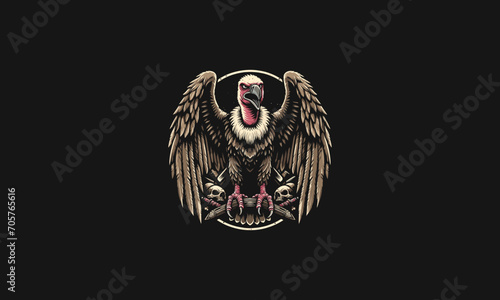 vulture angry vector illustration mascot design