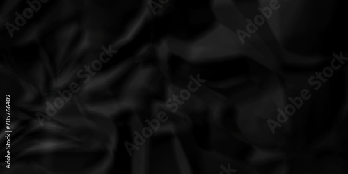 Black ripped wrinkly warp stain sill crumpled paper texture. black fabric textured crumpled paper background. panorama black paper texture background, crumpled pattern texture background.