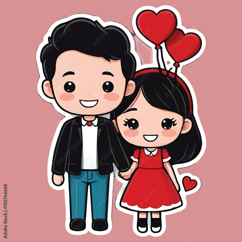 vector design couple lover celebrate valentine day 