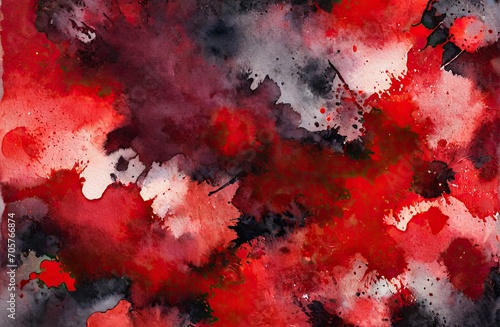 Ethereal Red Watercolor Abstraction background with Generative AI.