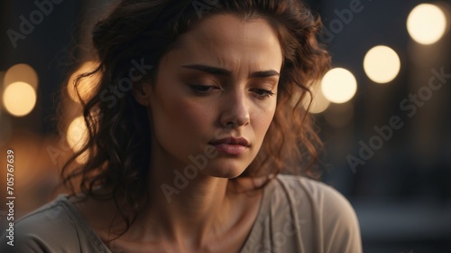 portrait of a woman in sad 
