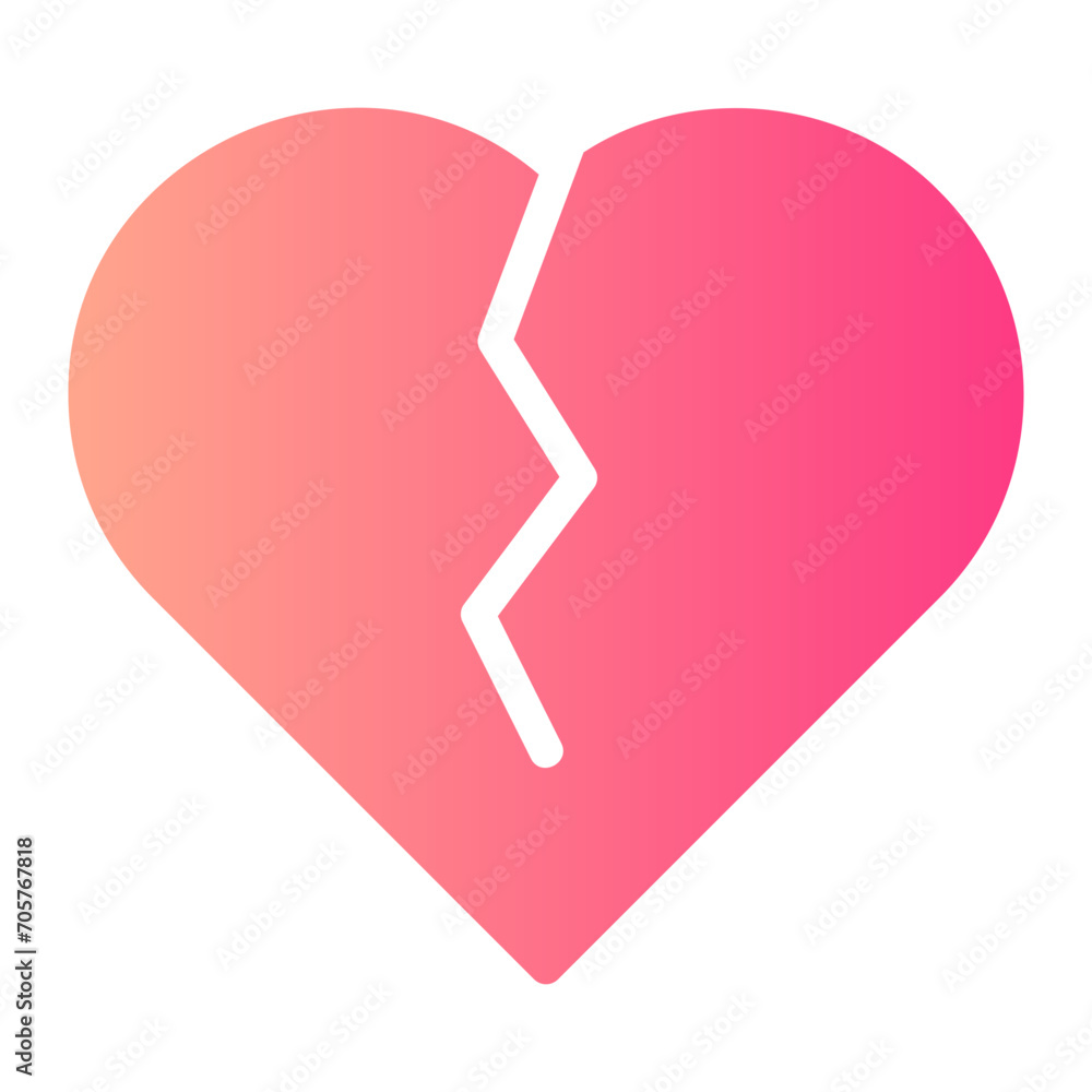 broken heart gradient icon broken heart gradient icon