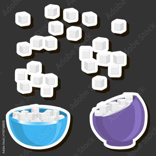 Illustration on theme tasty sweet sugar for restaurant menu