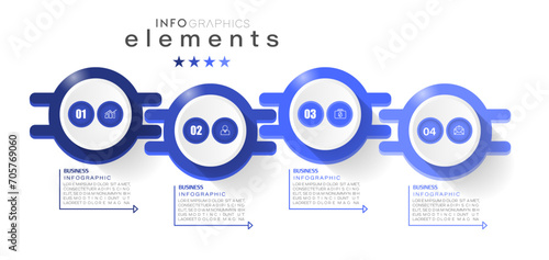 Infographic design template with icons and 4 options or steps. Can be used for process, presentations, layout, banner,info graph.
