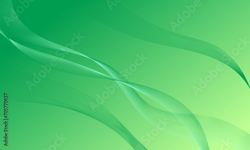 green smooth lines wave curve on gradient abstract background