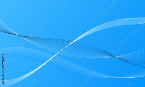 blue light smooth lines wave curve on gradient abstract background