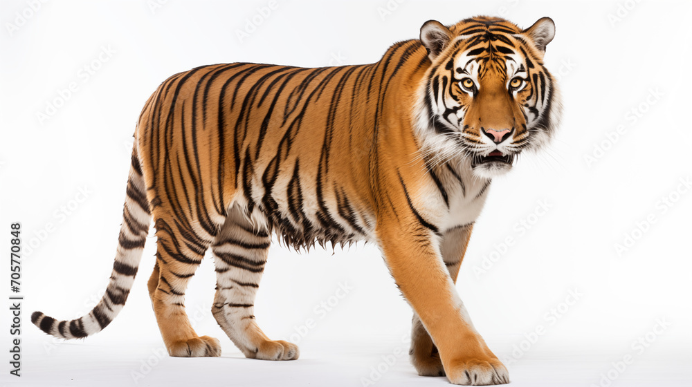 isolated tiger on white background